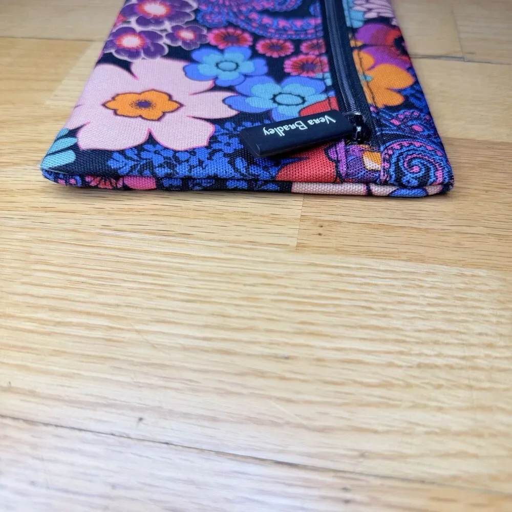 Vera Bradley Floral Fiesta Zip Pouch Cosmetic Pencil Case Multi GUC Maximalism
